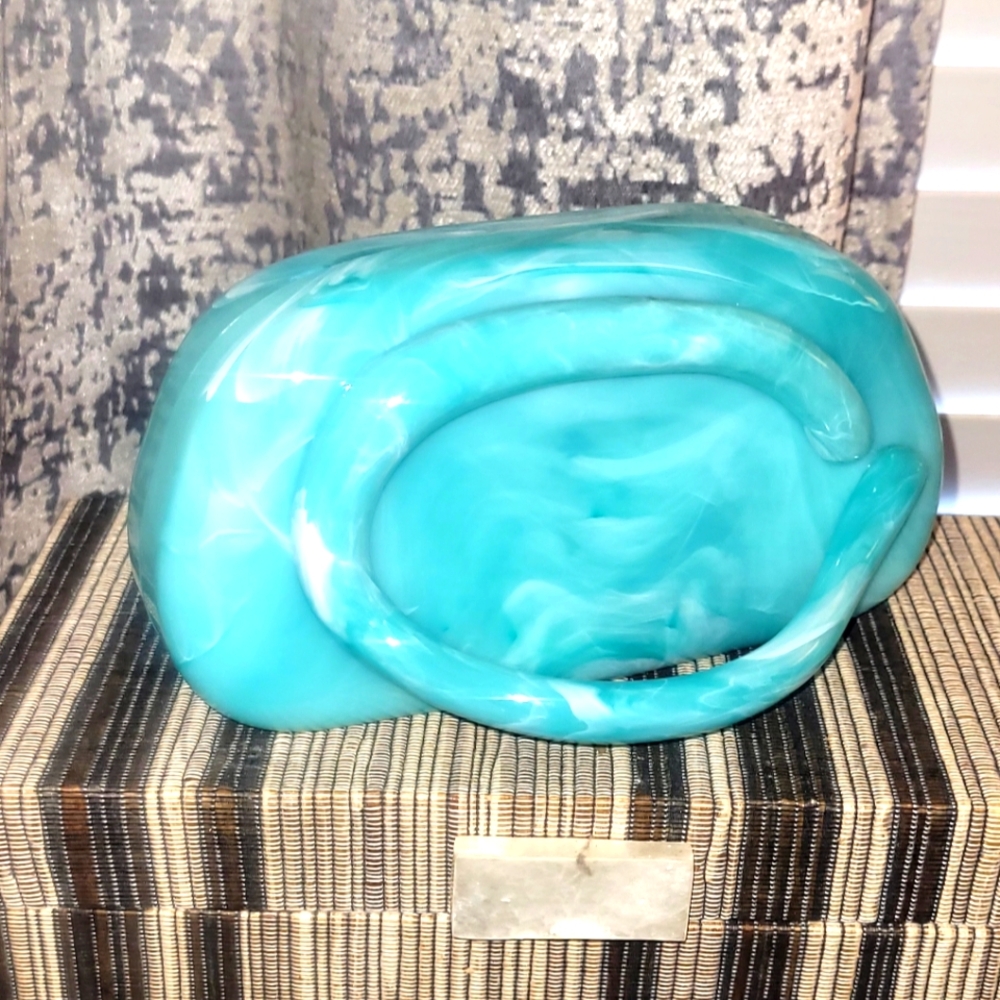 Elegant Turquoise Art Sculpture Clutch